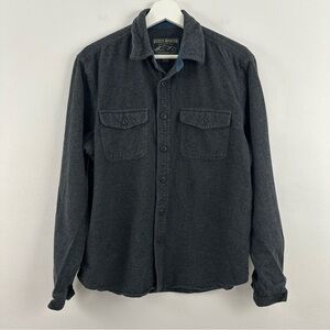 GRIZZLY MOUNTAIN MEN'S LONG SLEEVE FLANNEL GRAY SHIRT SIZE M